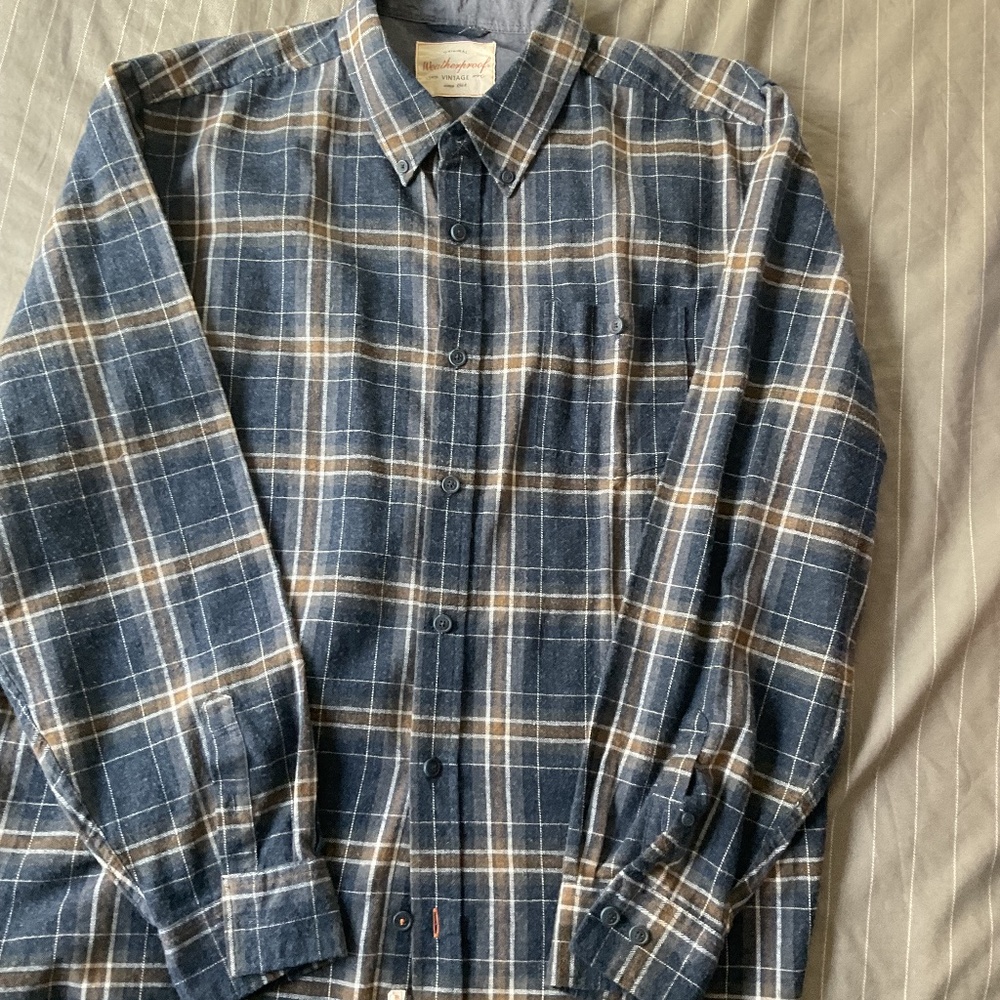XXL blue and gold flannel men’s shirt